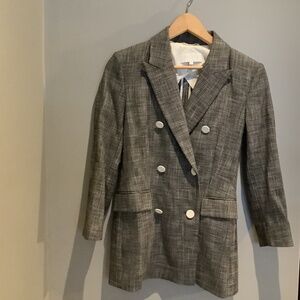 Escada blazer plaid, black & ivory, size 34